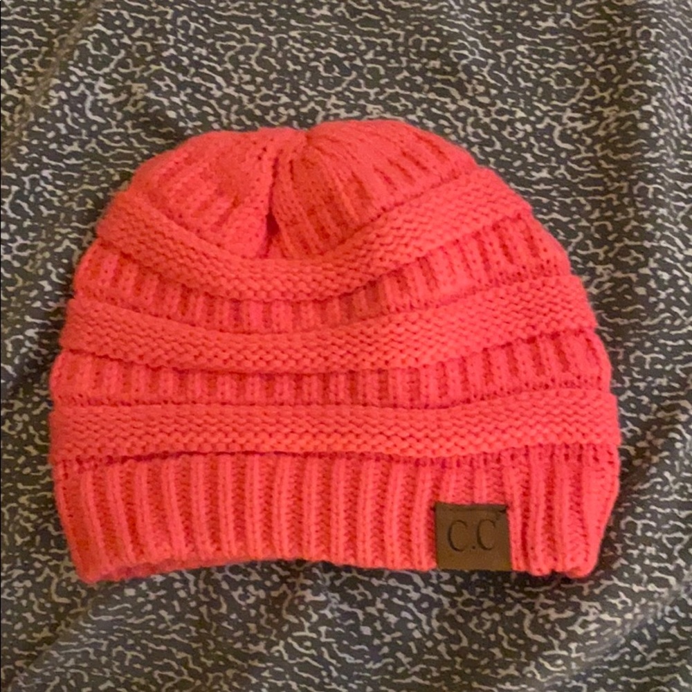 hot pink CC beanie